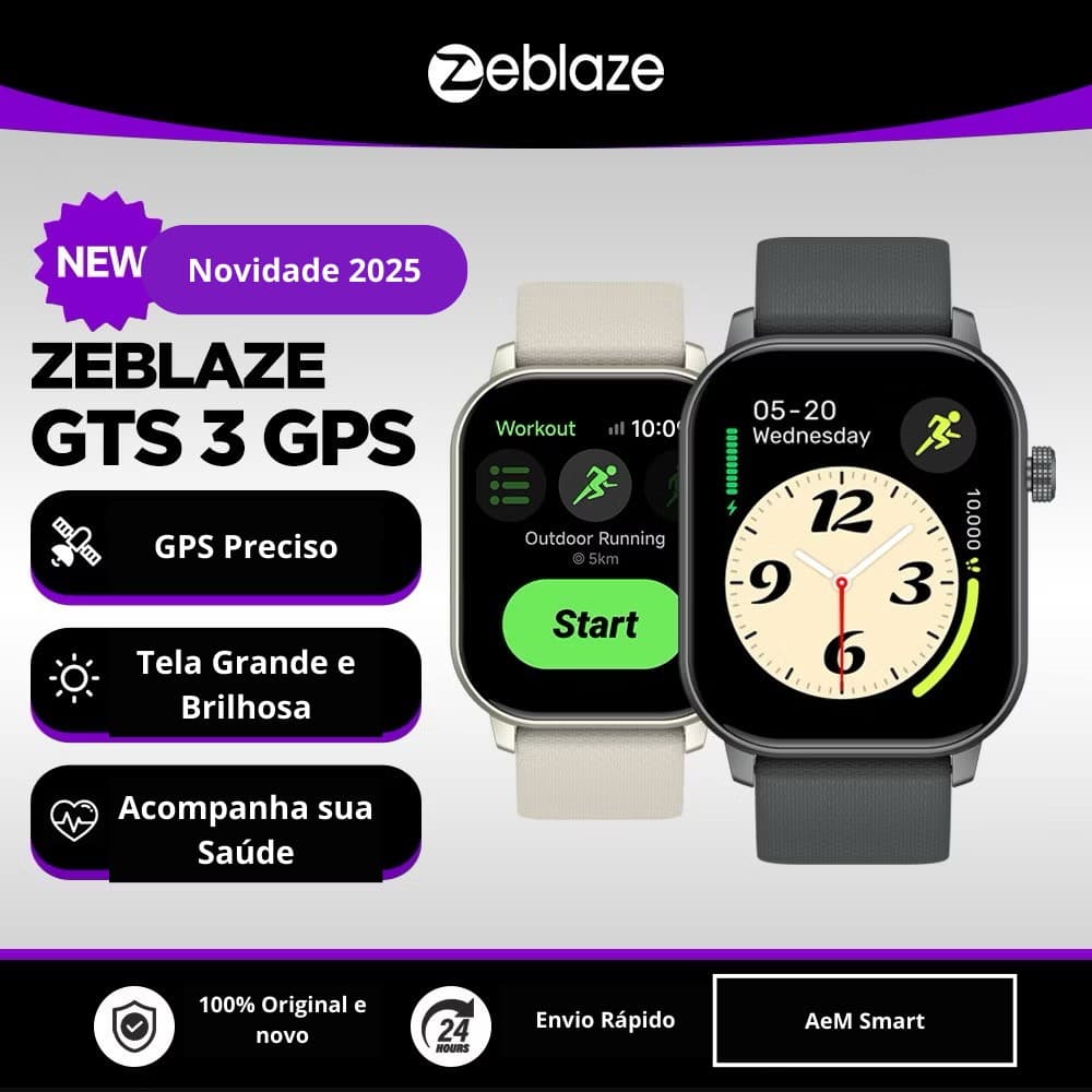 Smartwatch Zeblaze GTS 3 com GPS - Original