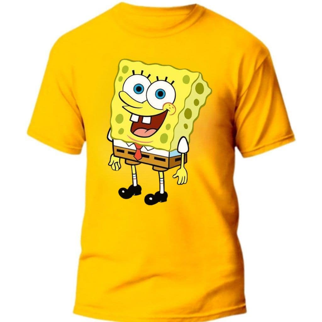Camiseta Infantil 100% Algodão Bob Esponja Juvenil Menina Menino Manga Curta