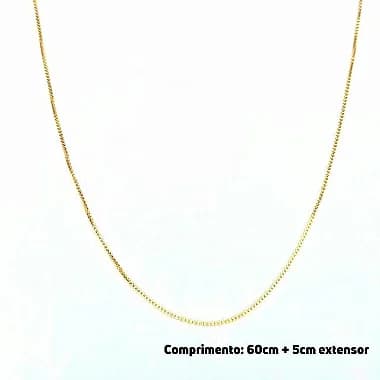 Corrente Veneziana 60cm + 5cm extensor - PRATA ou OURO