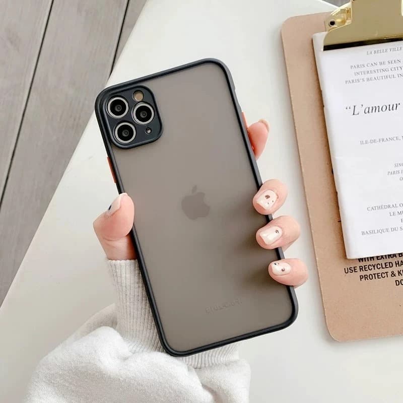 Capa de acrílico fosco anti-incrustante ultrafina para celular, proteção total, adequada para iPhone 11/12/13/14/15/16