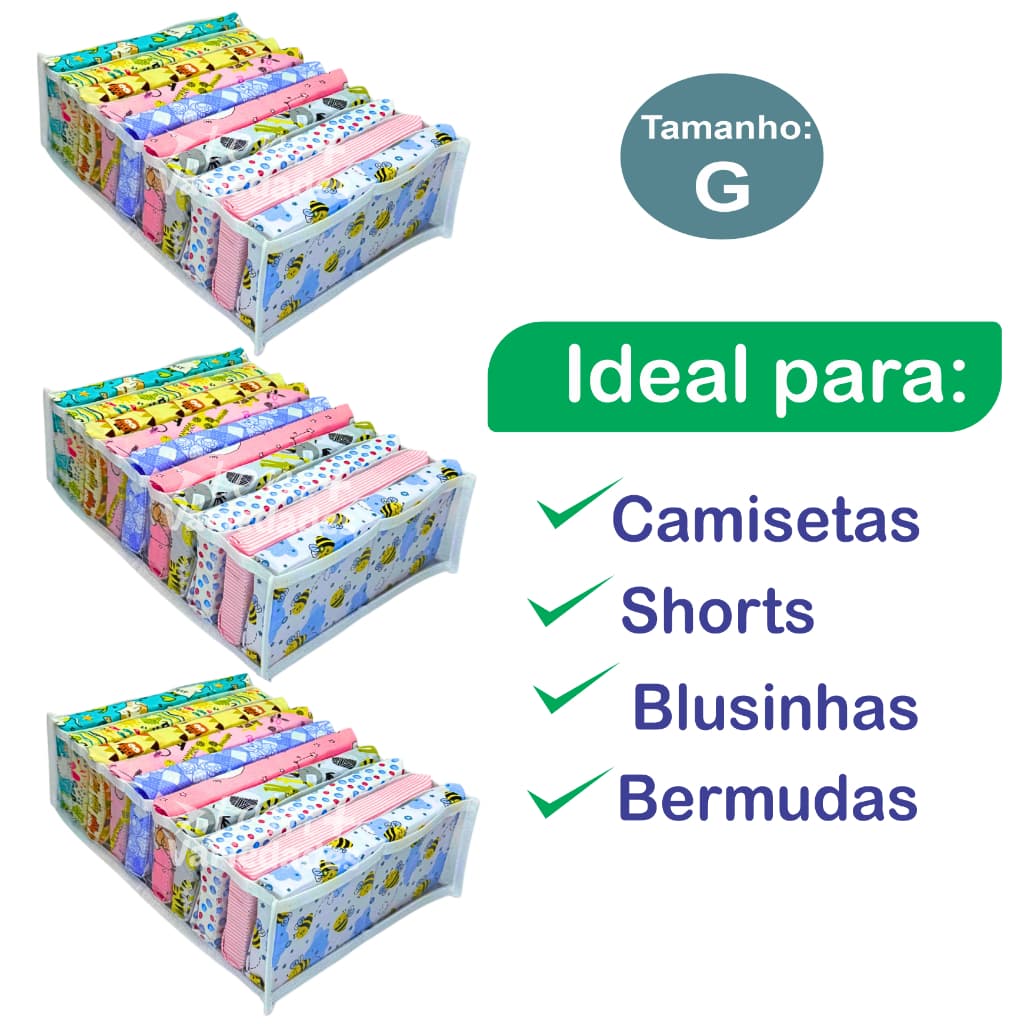 Kit 03 Organizador De Roupas G - Promoção / Organizador de Guarda Roupas Tamanho "G"
