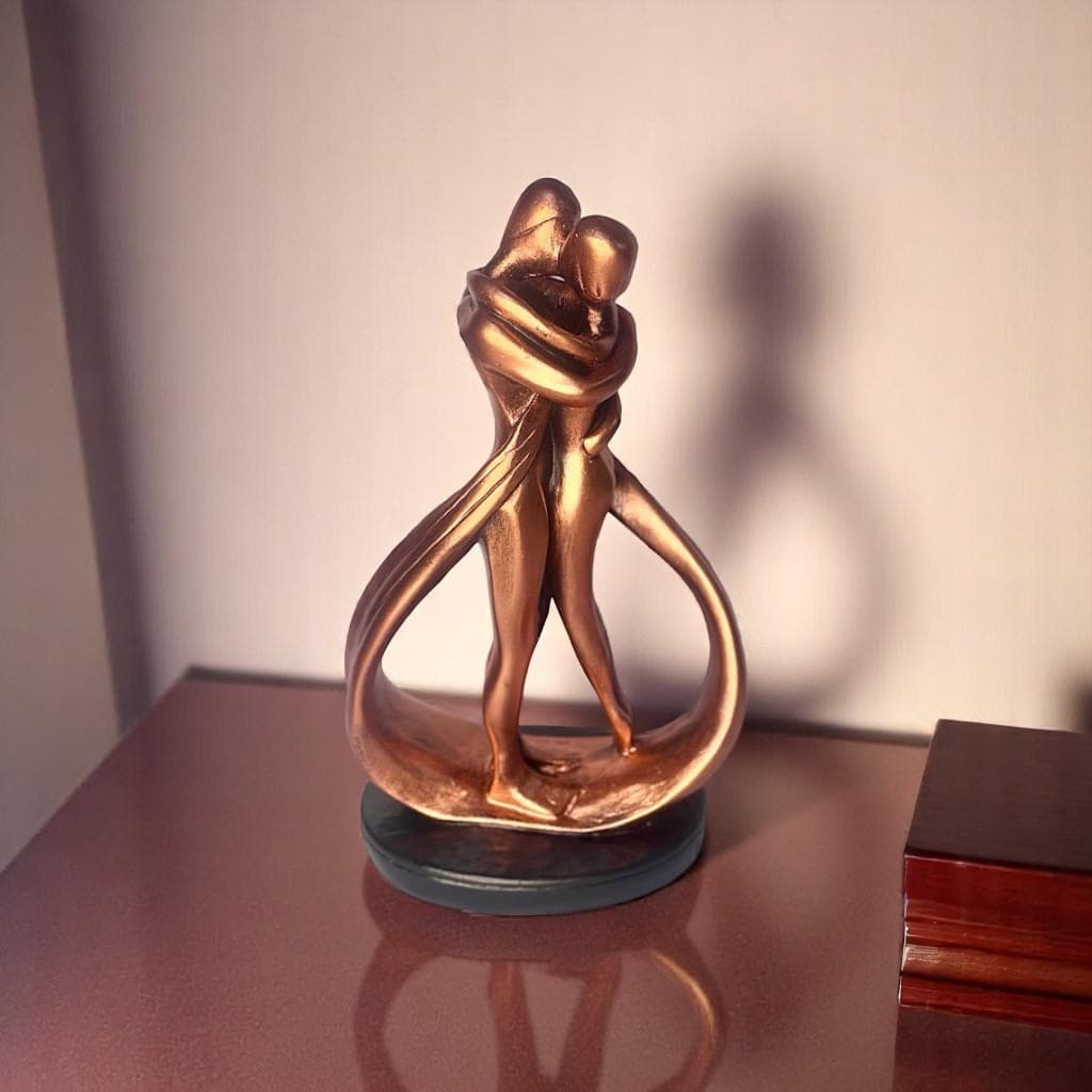 Estátua Escultura Estatueta Casal Abraçado Entrelaçado Minimalista Decorativo Luxo Decoração Quarto