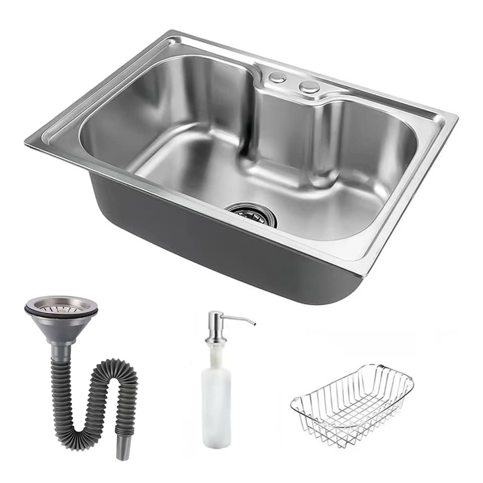 Cuba para cozinha gourmet pia aço inox  com Cesto escorredor