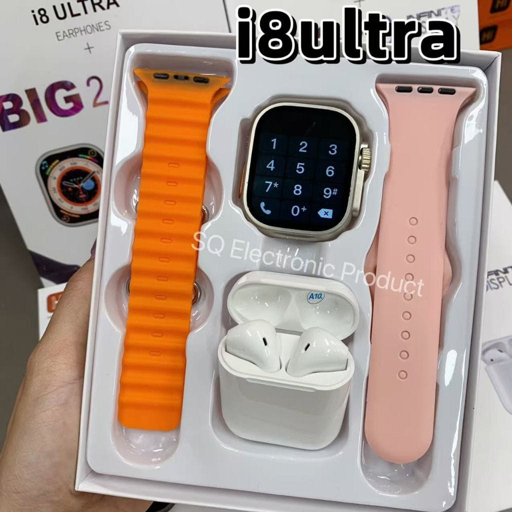 i8 Relógio Ultra Inteligente 2 Em 1 TWS Fone De Ouvido Bluetooth Novos Homens Mulheres Chamando Relógios Esportivos Moni
