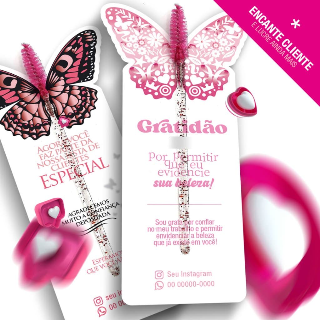 Tag Borboleta agradecimento ao Cliente