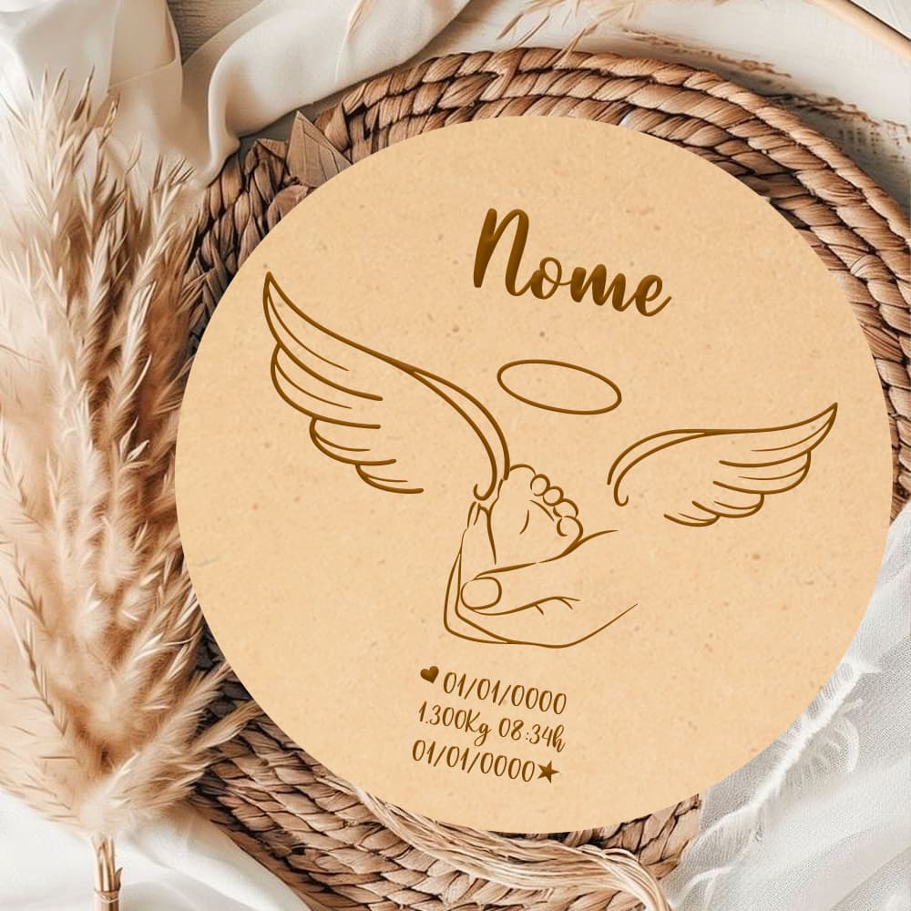 Placa Personalizado Anjinho do Céu  - Presente, Lembranças e decoração, NOME PERSONALIZADO + Pé de apoio