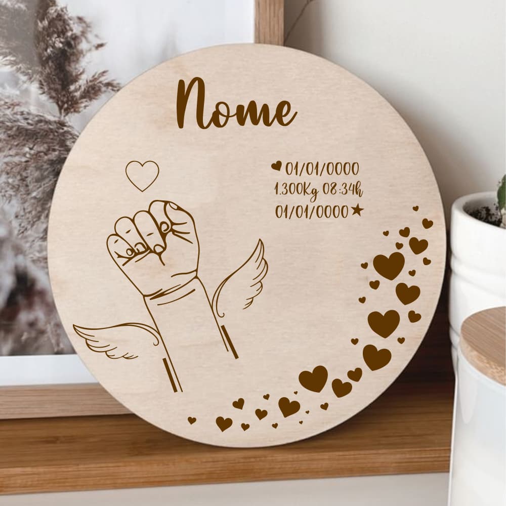 Placa Personalizado memorias de um anjo Placa Bebê MDF  - Presente, Lembranças e decoração, + Pé cavalete