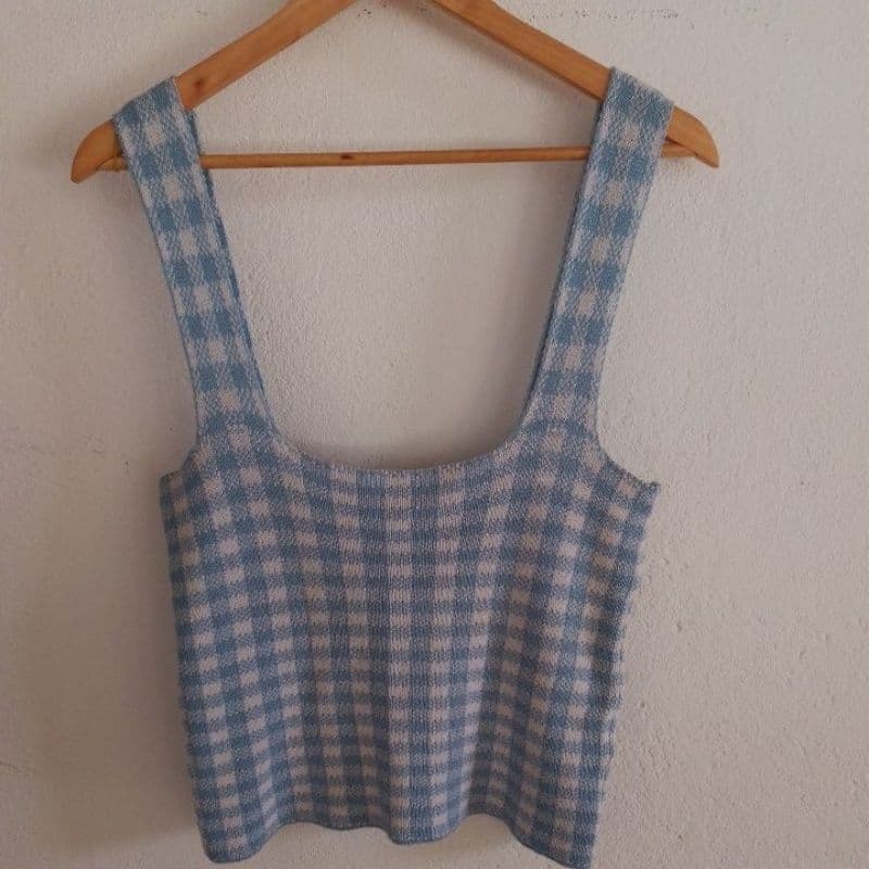 blusa xadrez Azul p