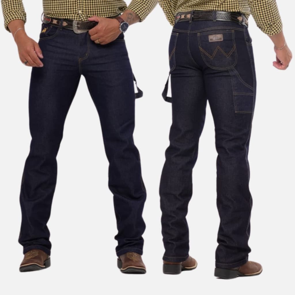 Calça CARPINTEIRA MASCULINA COUNTRY Montaria Jeans Grosso Com Lycra Texana Rodeio Elastano