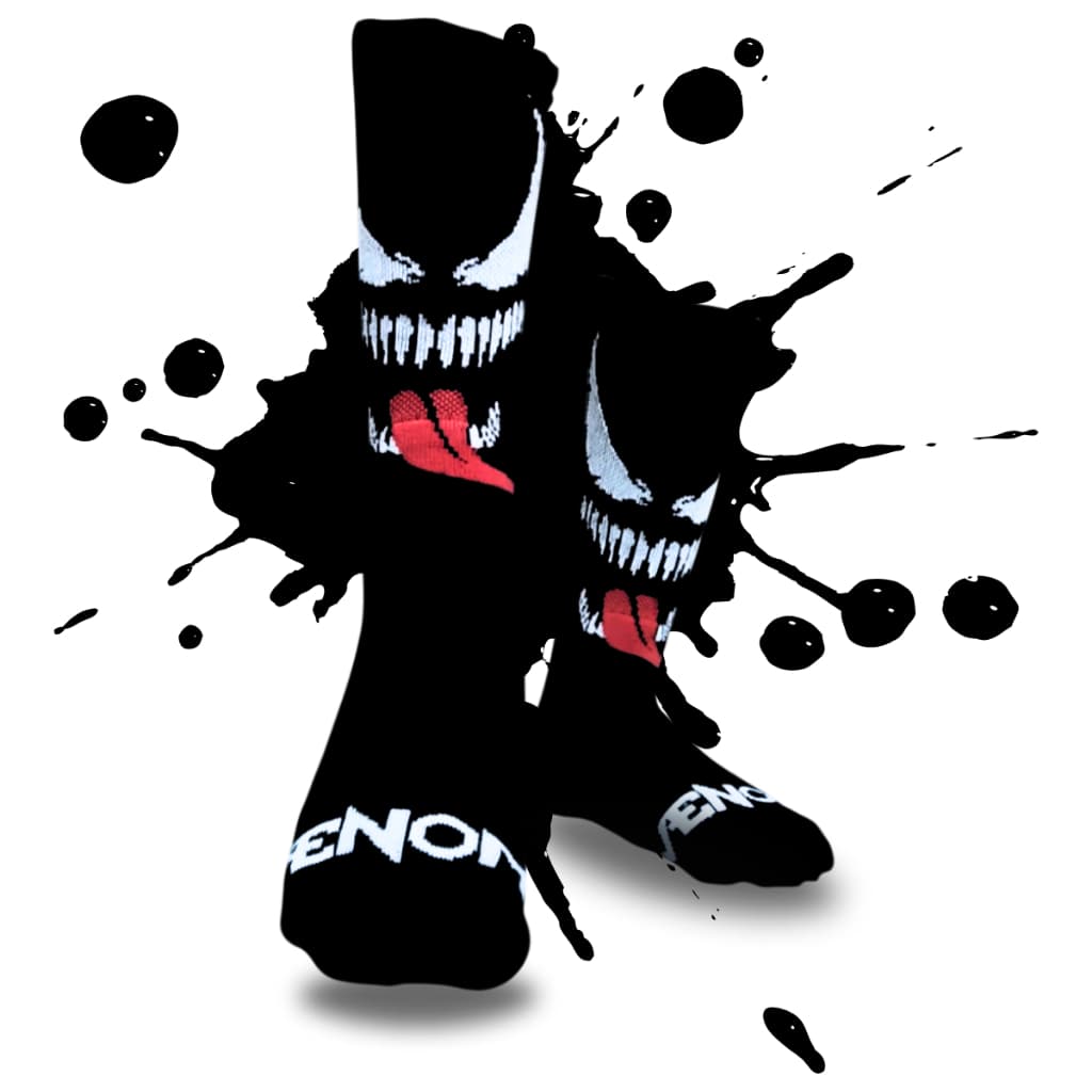 Meia Divertida Personagem Venom Cartoon Cano Longo Crossfit Academia Skate Adulto