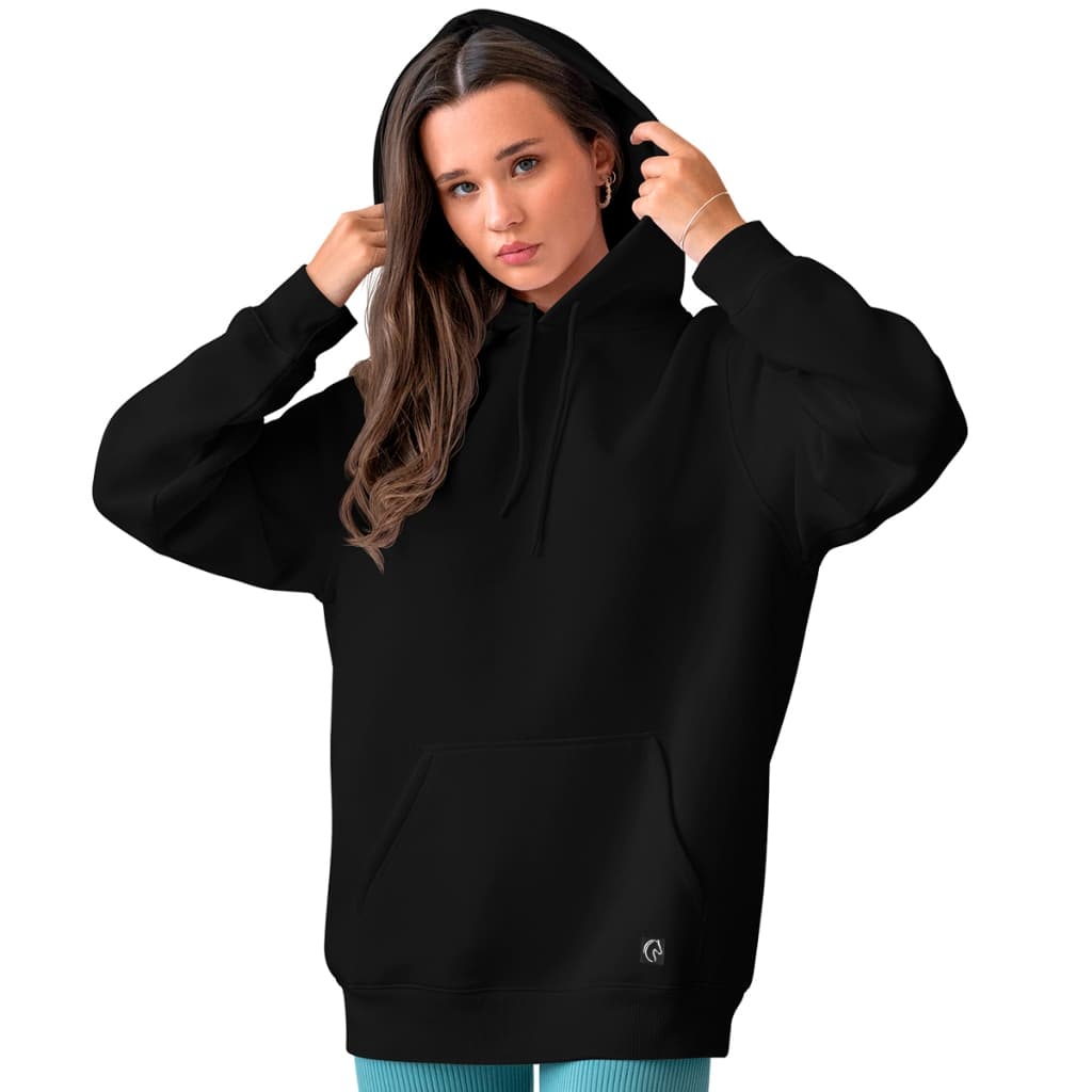 Blusa De Frio Feminina Grossa Moletom Modelagem Grande Liso Flanelado Algodão Casual Treino Academia