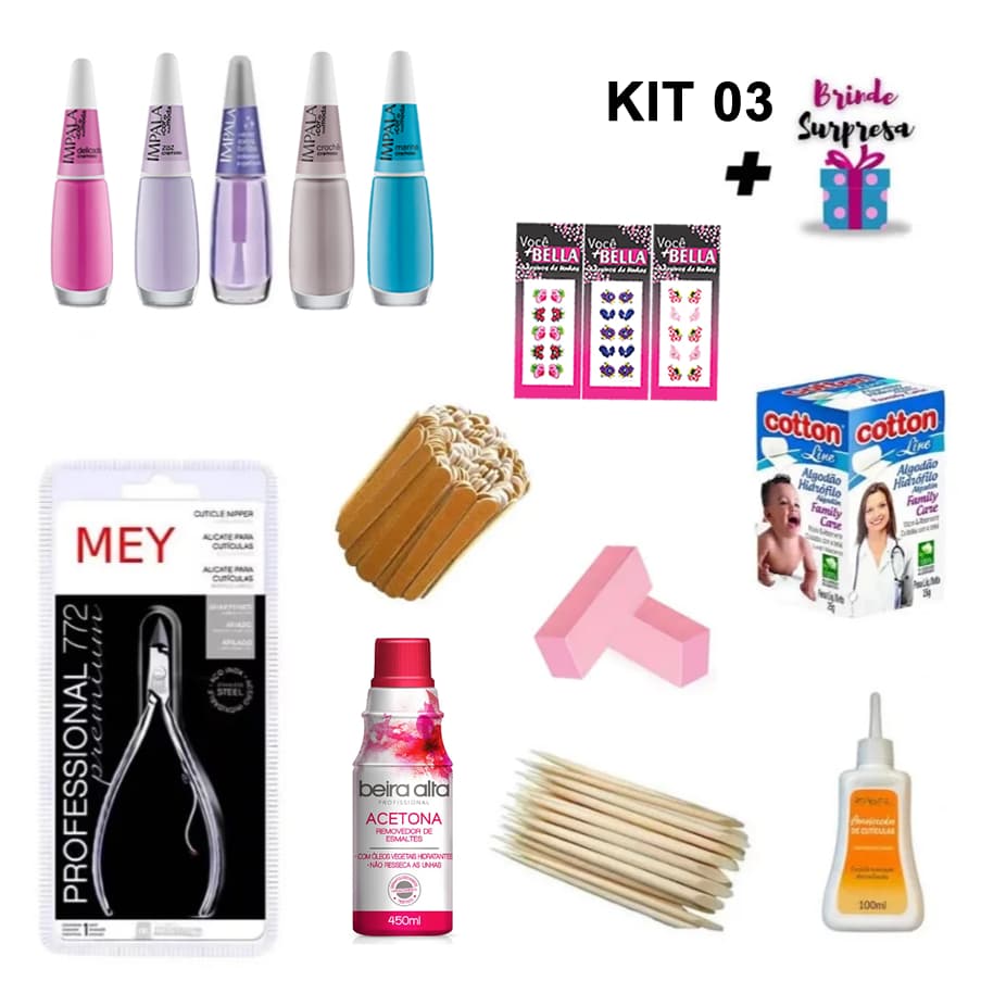 Kit Completo para Manicure profissional ou pessoal Color  - Impala