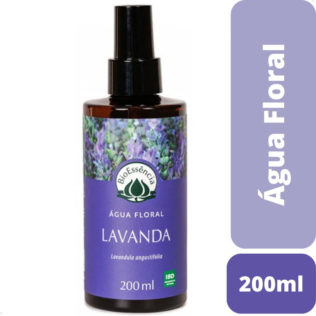 Água Floral Vegana de Lavanda BioEssência 200ml Hidrolato Natural Calmante