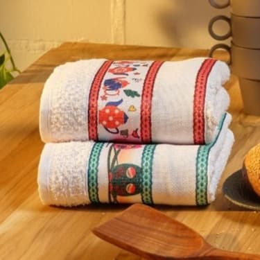 Kit 10 Pano de Prato Jacquard Gourmet Premium Atoalhado Felpudo Toalha de Copa 45x70cm 100% Algodão