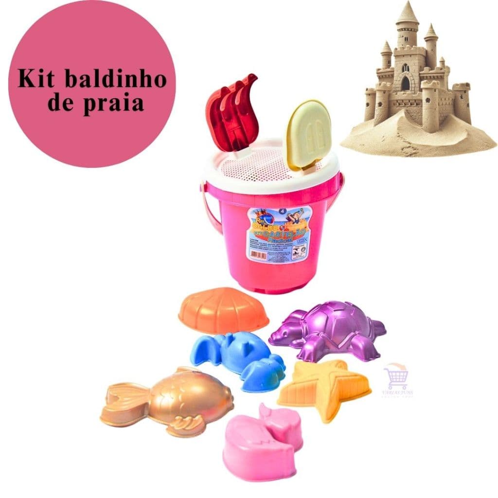 Baldinho De Praia Infantil Colorido Para Piscina E Areia