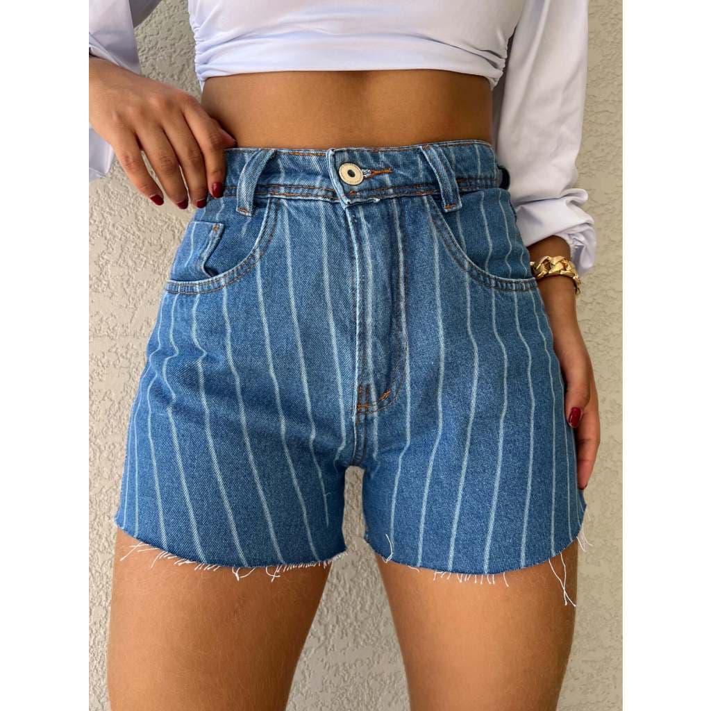 Maisbonitomoda 8356 Shorts jeans Moda Verão Moda Feminina lisa feminino  short jeans
