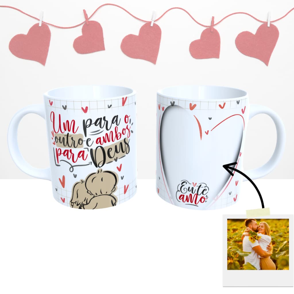 Caneca Personalizada com Foto Dia dos Namorados Casal Amor Presente Criativo Romântico 325ml