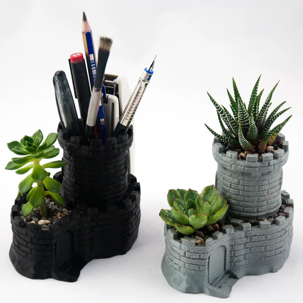 Porta Objetos/Mini Vaso Decorativo Formato Castelo Medieval