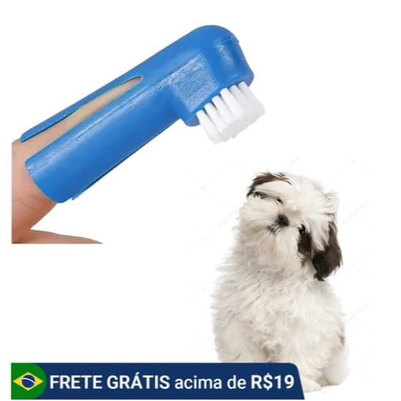 Escova De Dentes Dedeira Pet Cães E Gatos Limpeza Mau Hálito