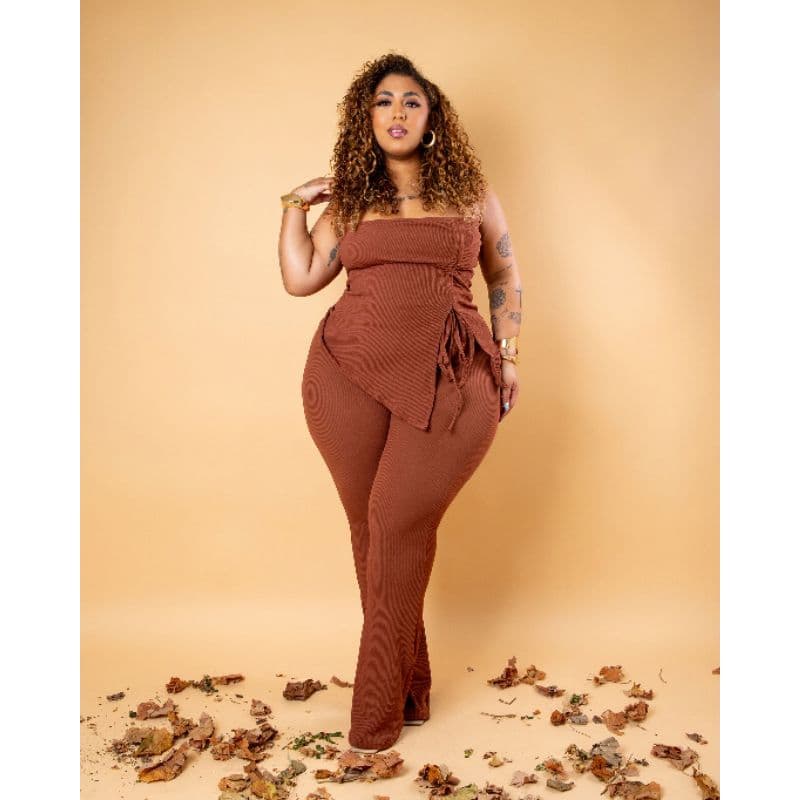 CONJUNTO CALÇA E CROPPED- MIDSIZE veste do 44 ao 52