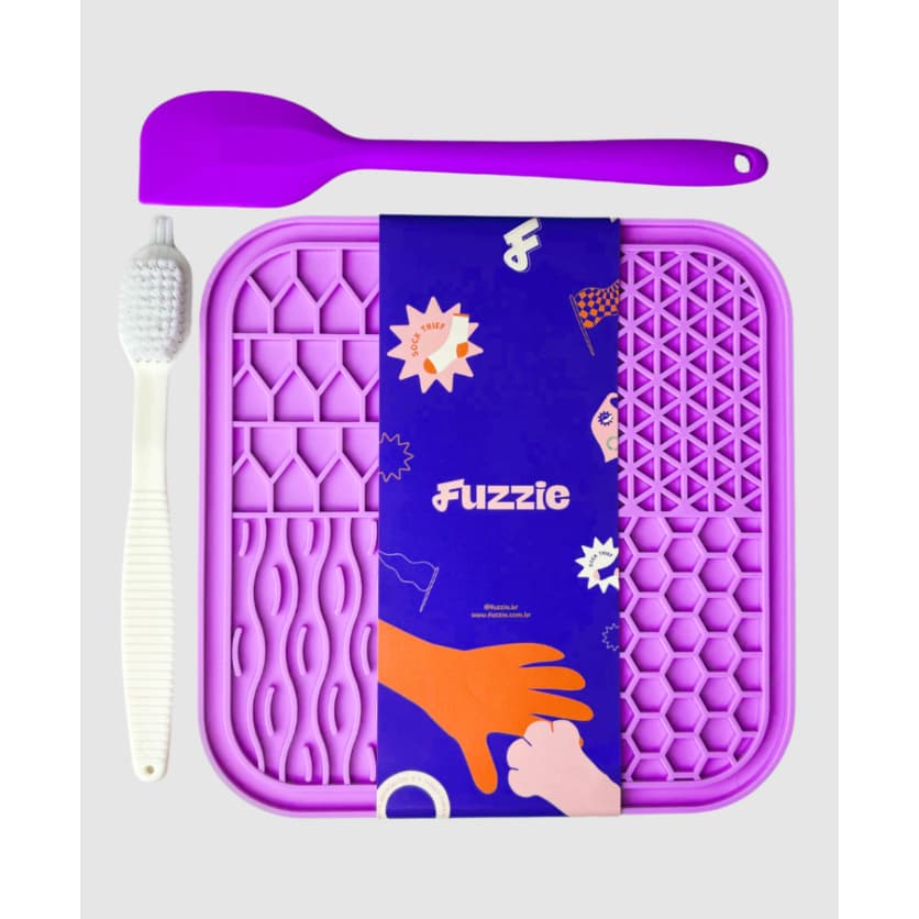 Tapete de Lamber KIT azul OU roxo para cães e gatos Comedouro lento FUZZIE Envio Imediato