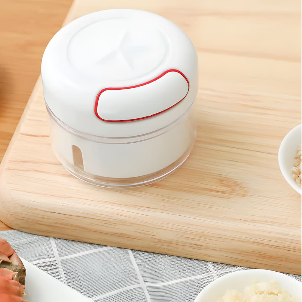 Mini Processador Manual Triturador de Alimentos 2 Laminas Aço Inox