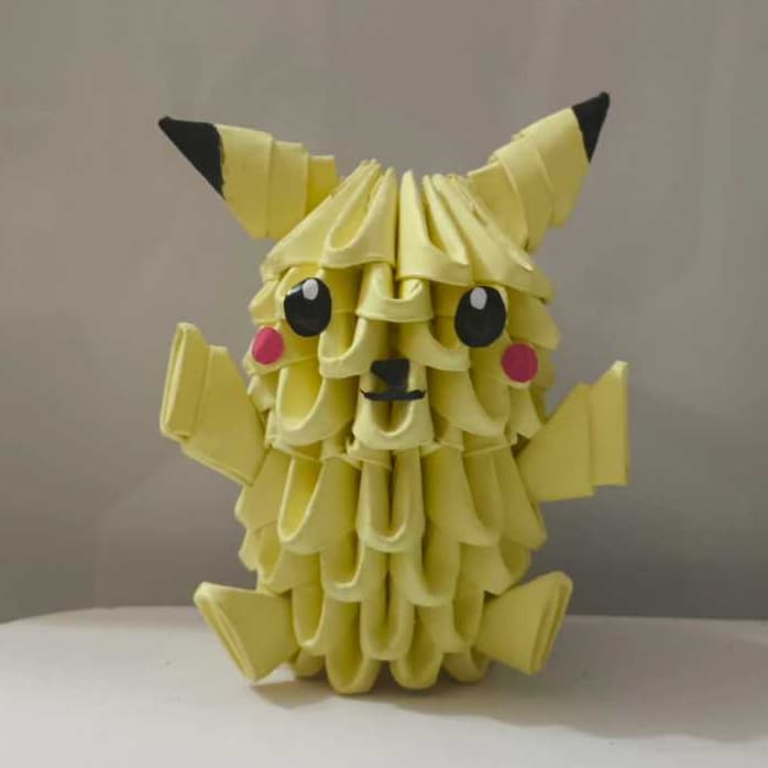 Origami 3D Pikachu | Artesanal | Decoração Geek | Pokémon | Presente | Lembrancinha