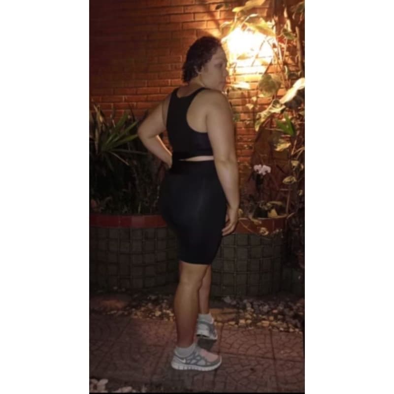 Kit 1 Shorts Ciclista e 1 Top Cropped Curve Plus Size Suplex Grosso G1 G2 G3 e G4 G5 Fitness Cintura Alta