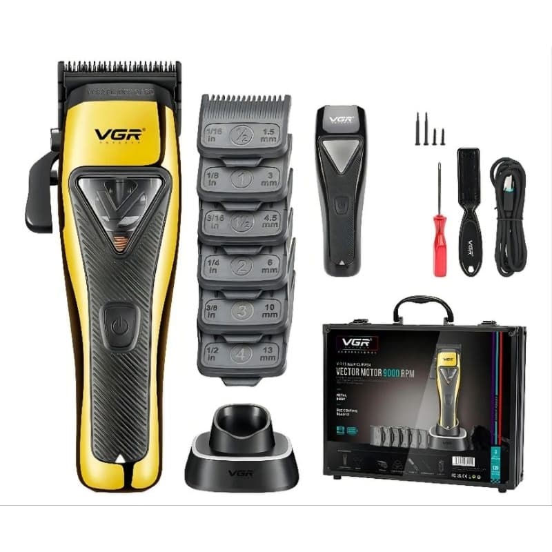 Máquina de Cortar Cabelo VGR V-015 Motor Vector 9.000rpm