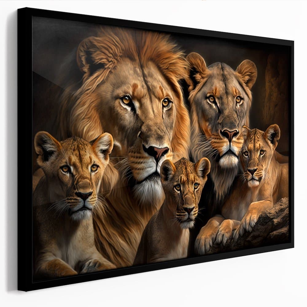 Quadro Decorativo Alta Resolução Para Sala Quarto Escritório Quadro Familia Unida 3 Filhotes