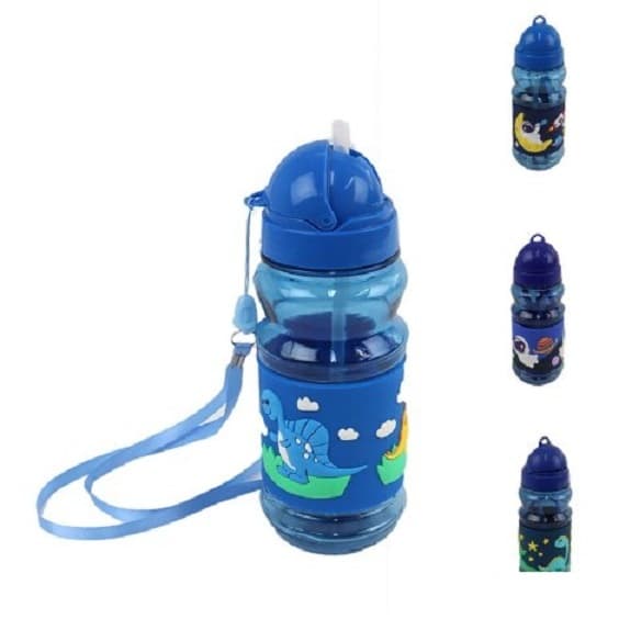 Garrafa de Plástico 380ml Infantil Alça Sortidos