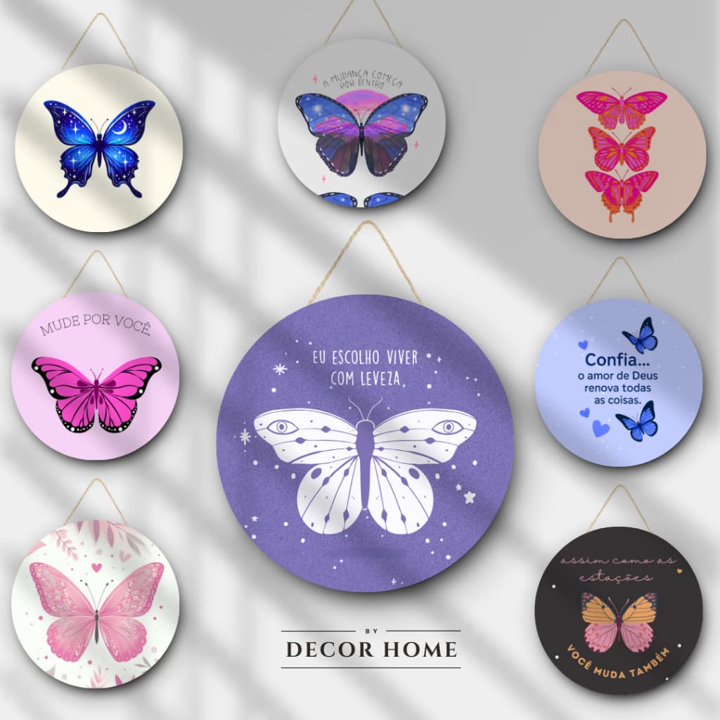 Quadros Decorativos de Borboleta mais de 40 Modelos Varias cores decoração de casa sala cozinha quarto escritório MDF
