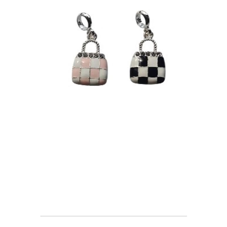 Berloque Pingente Bolsa Xadrez Chique Clutch