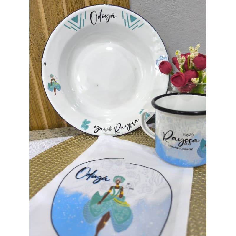Caneca Esmaltada Agata Personalizada Orixás, Umbanda, candomblé