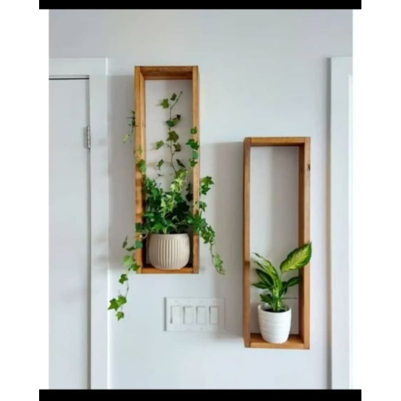 Kit 2 Nichos Retangular Decorativos Organizador Madeira Pinus