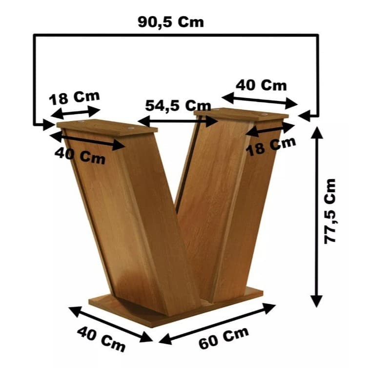 Base Mesa Jantar MDF – Modelo V Clássico para Ambientes Sofisticados