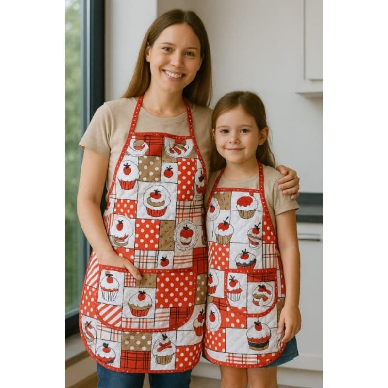 Kit Avental  impermeável Mãe  e filha, Pai  filho cozinha, lavanderia  Escolar.