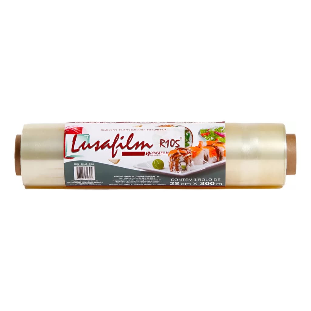 Papel Filme PVC 28x300 Bobina Plastica para Embalagem de Alimentos 28cm x 300metros