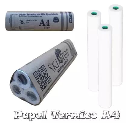Kit 3 Rolos de Papel Térmico A4 para Impressoras Termicas Peripage PocketJet Brother