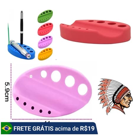 Suporte Maquina Pen Tatuagem Silicone com Batoque