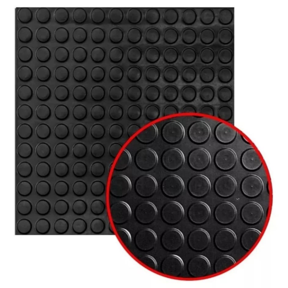 Tapete Piso Bolha Moeda De Borracha Anti Derrapante Resistente a Água - Academia - Crossfit - Escada