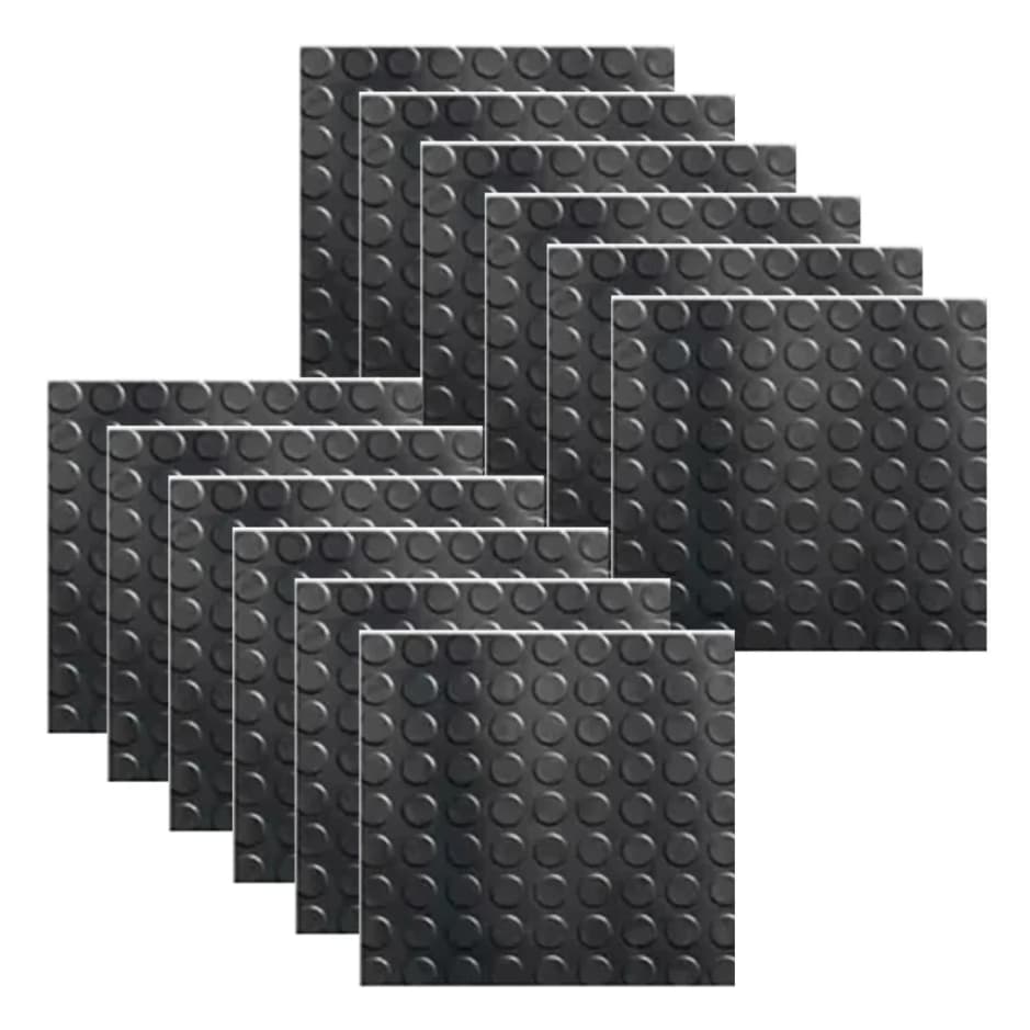 Tapete Piso Bolha Moeda Pastilhado De Borracha Anti Derrapante Resistente Academia Crossfit - Escada