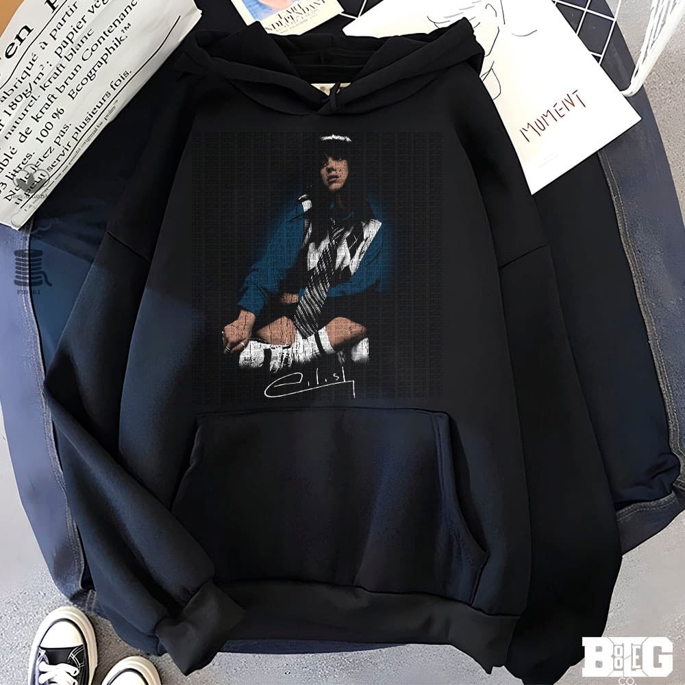 Blusa Moletom Canguru cantora billie eilish Casaco Feminino Masculino Flanelado Unissex Inverno Algodao BOOTLEG