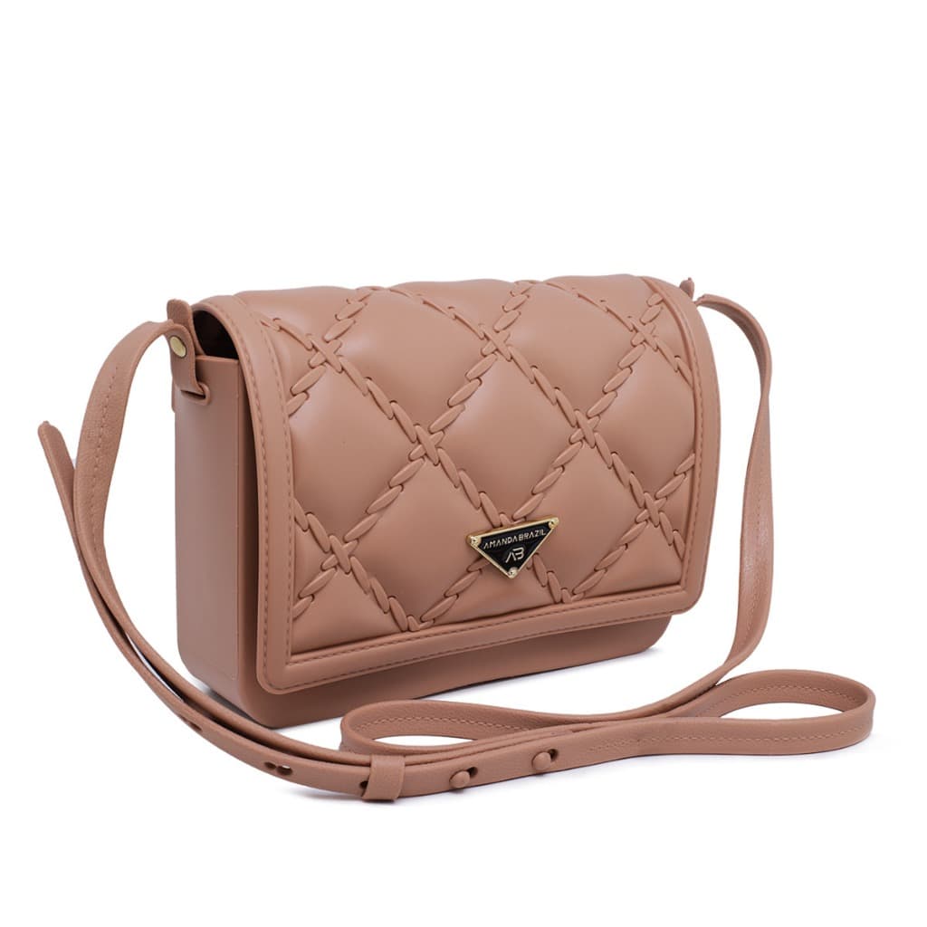 Bolsa de Borracha Transversal Feminina Emborrachada Amanda Brazil Lançamento Preço Promoção