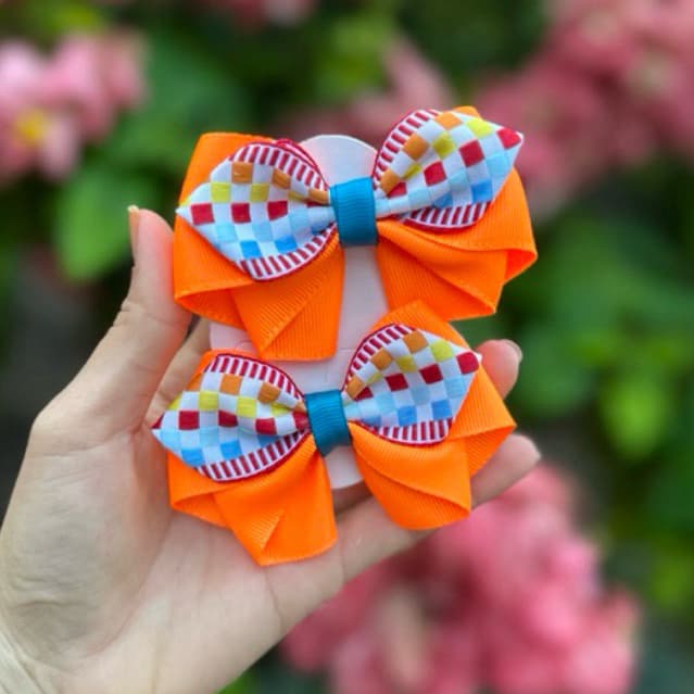Kit 2 Pares Laços Juninos Infantil Xadrez São João – Festa Junina Menina