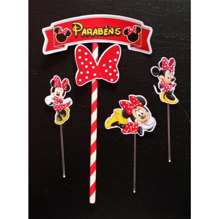 Topo de Bolo Minnie