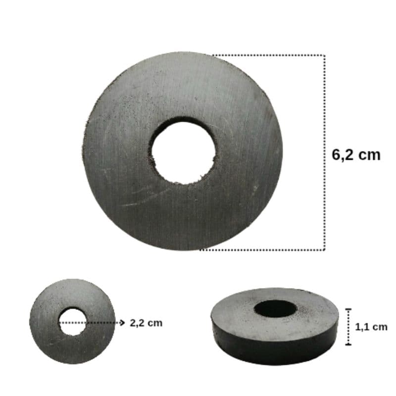 Imã para Magnetron - 6,2 cm × 2,2 cm × 1,1 cm