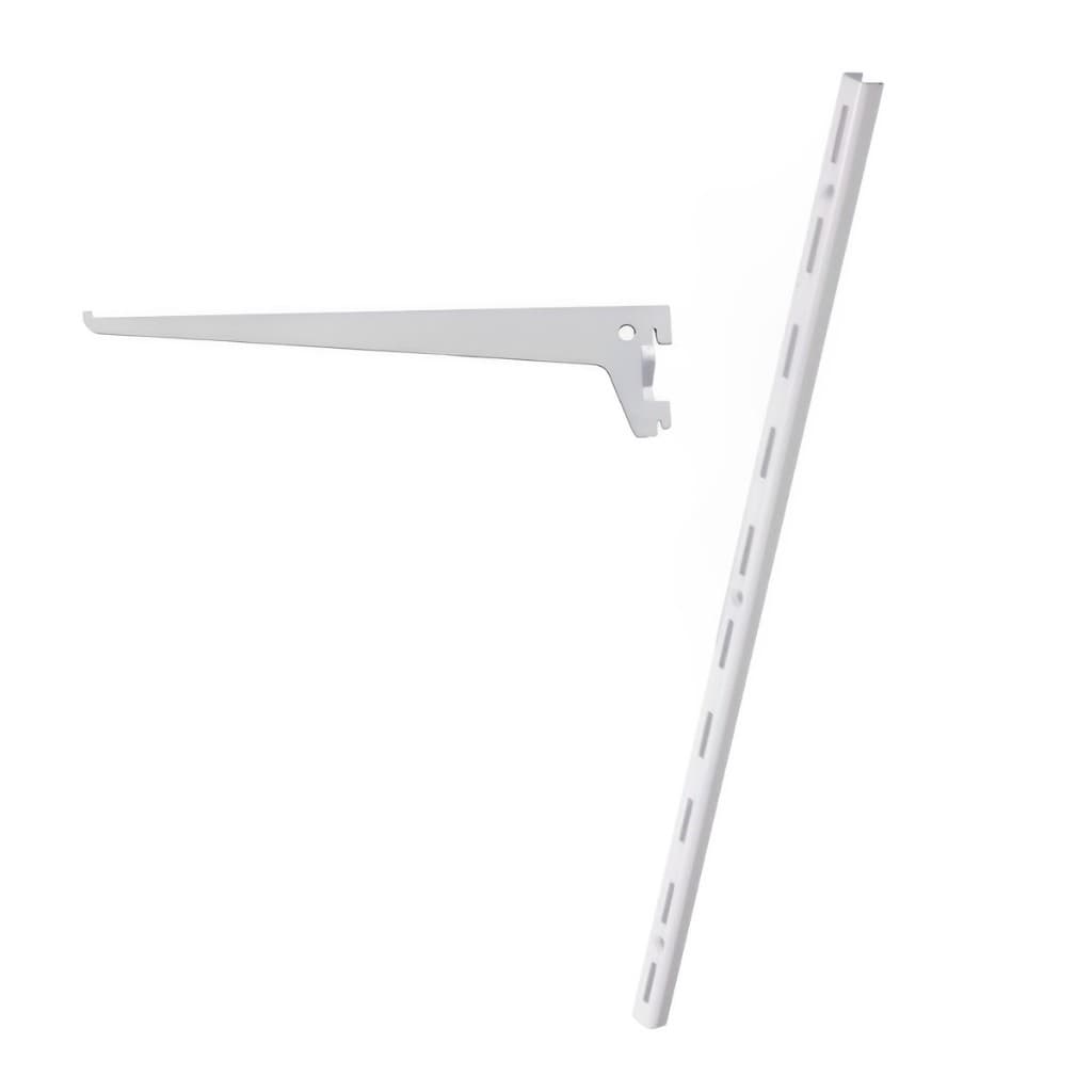 Kit 4 trilhos simples 100cm e 14 suportes simples 20cm branco
