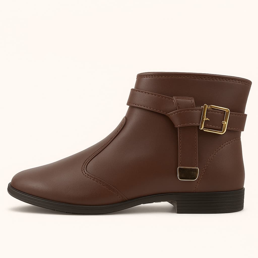 Coturno Feminino Bota Feminina Moleca Cano Curto Bota Sem Salto Original