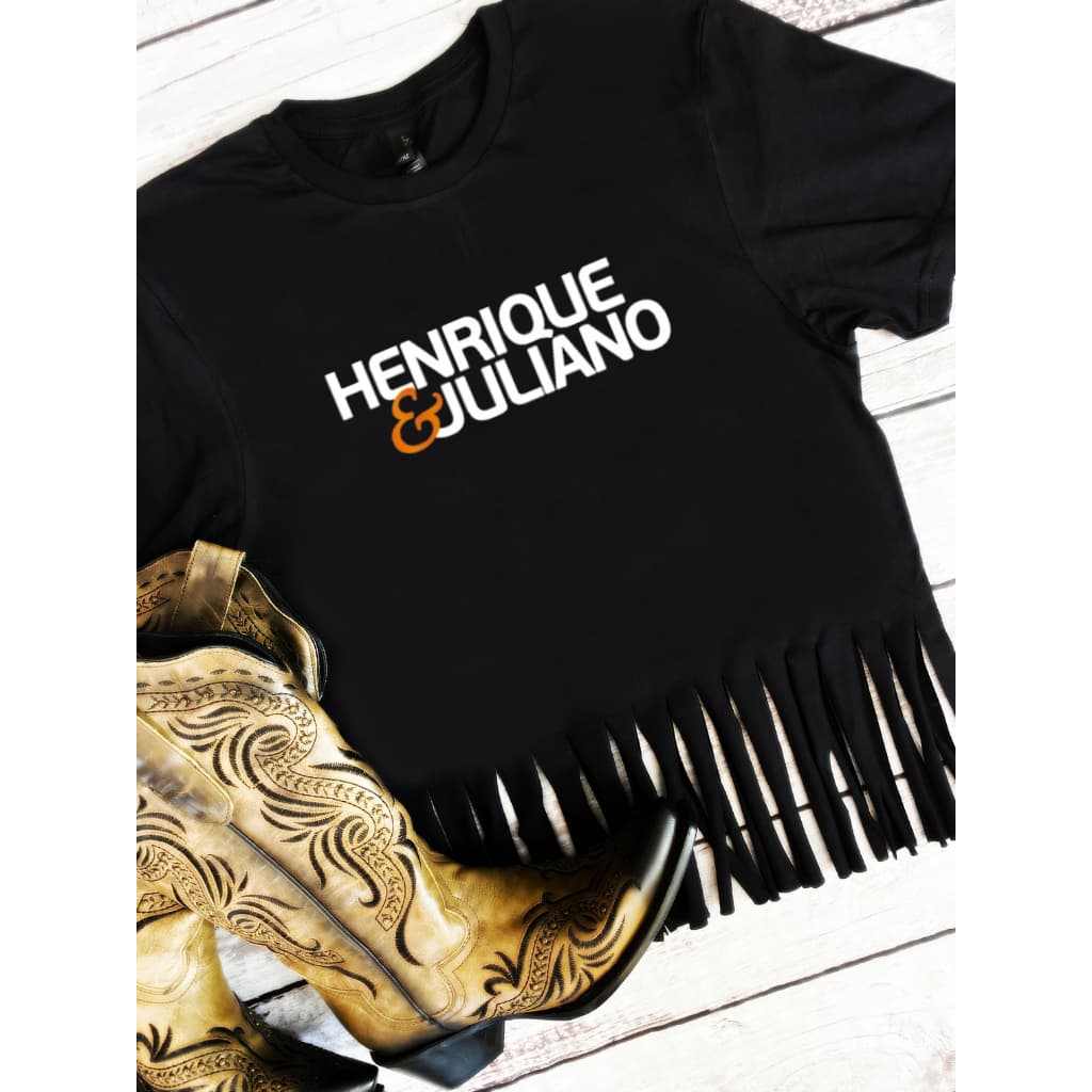 Camiseta Henrique e Juliano Sertanejo Blusa Feminina Cropped Henrique e Juliano Dupla Sertaneja